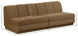 Meridian Furniture - Modari 80" Fabric Upholstered 2 Piece Armless Modular Sofa - 143Brown-S2B - GreatFurnitureDeal