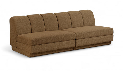 Meridian Furniture - Modari 80" Fabric Upholstered 2 Piece Armless Modular Sofa - 143Brown-S2B - GreatFurnitureDeal