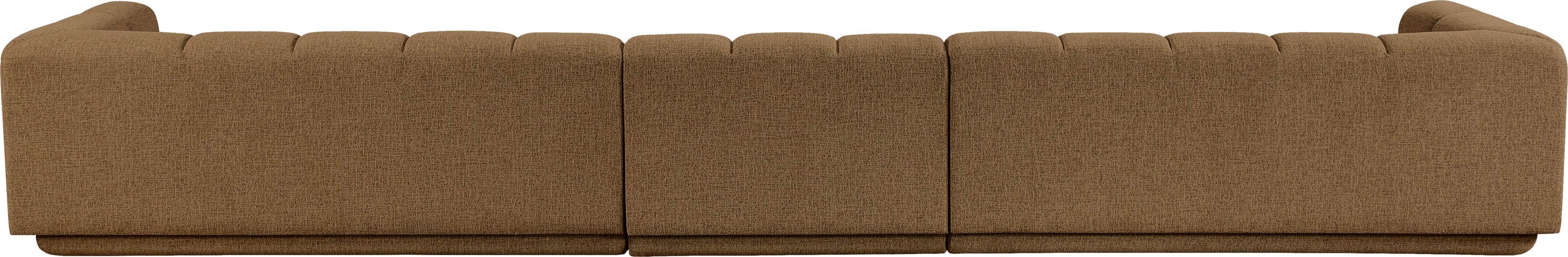 Meridian Furniture - Modari 193.5" Fabric Upholstered 3 Piece Modular Sofa - 143Brown-S3A - GreatFurnitureDeal