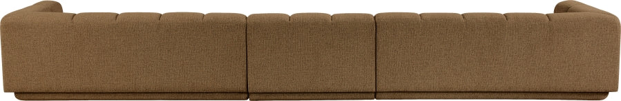 Meridian Furniture - Modari 193.5" Fabric Upholstered 3 Piece Modular Sofa - 143Brown-S3A - GreatFurnitureDeal