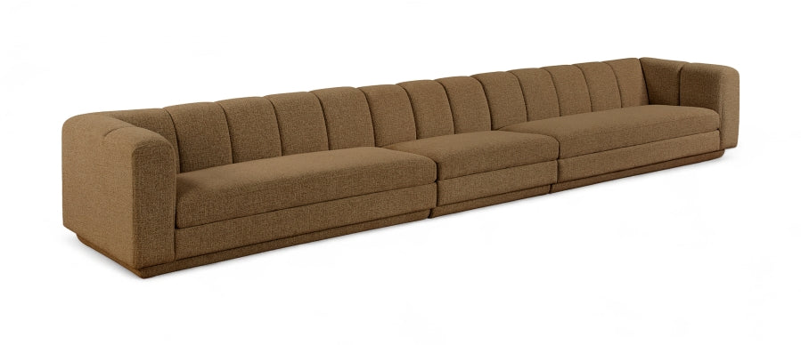 Meridian Furniture - Modari 193.5" Fabric Upholstered 3 Piece Modular Sofa - 143Brown-S3A - GreatFurnitureDeal