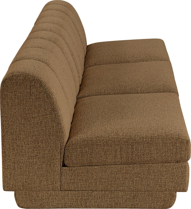 Meridian Furniture - Modari 120" Fabric Upholstered 3 Piece Armless Modular Sofa - 143Brown-S3B - GreatFurnitureDeal