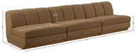 Meridian Furniture - Modari 120" Fabric Upholstered 3 Piece Armless Modular Sofa - 143Brown-S3B - GreatFurnitureDeal