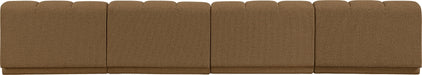 Meridian Furniture - Modari 160" Fabric Upholstered 4 Piece Armless Modular Sofa - 143Brown-S4B - GreatFurnitureDeal