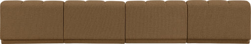 Meridian Furniture - Modari 160" Fabric Upholstered 4 Piece Armless Modular Sofa - 143Brown-S4B - GreatFurnitureDeal