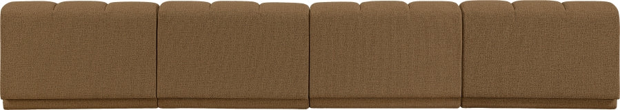 Meridian Furniture - Modari 160" Fabric Upholstered 4 Piece Armless Modular Sofa - 143Brown-S4B - GreatFurnitureDeal