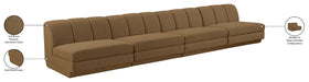 Meridian Furniture - Modari 160" Fabric Upholstered 4 Piece Armless Modular Sofa - 143Brown-S4B - GreatFurnitureDeal