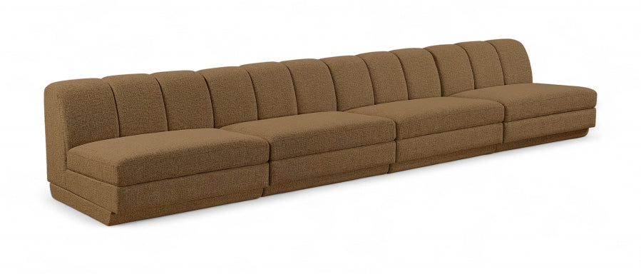 Meridian Furniture - Modari 160" Fabric Upholstered 4 Piece Armless Modular Sofa - 143Brown-S4B - GreatFurnitureDeal