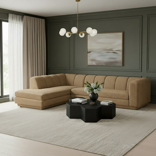 Meridian Furniture - Modari 114.25" Fabric Upholstered 2 Piece Modular Sectional - 1143Brown-Sec2A - GreatFurnitureDeal