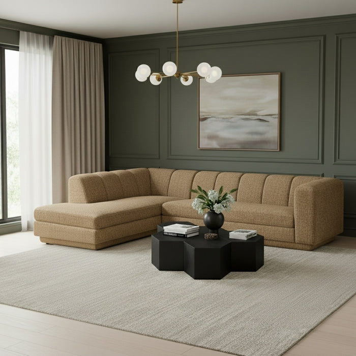 Meridian Furniture - Modari 114.25" Fabric Upholstered 2 Piece Modular Sectional - 1143Brown-Sec2A - GreatFurnitureDeal
