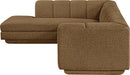 Meridian Furniture - Modari 114.25" Fabric Upholstered 2 Piece Modular Sectional - 1143Brown-Sec2A - GreatFurnitureDeal