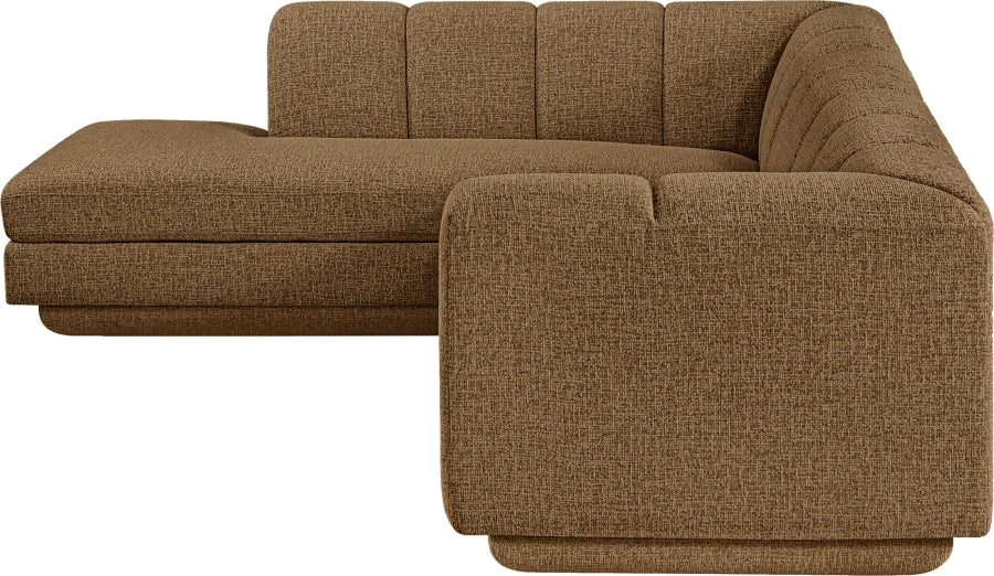 Meridian Furniture - Modari 114.25" Fabric Upholstered 2 Piece Modular Sectional - 1143Brown-Sec2A - GreatFurnitureDeal