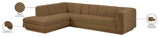 Meridian Furniture - Modari 114.25" Fabric Upholstered 2 Piece Modular Sectional - 1143Brown-Sec2A - GreatFurnitureDeal