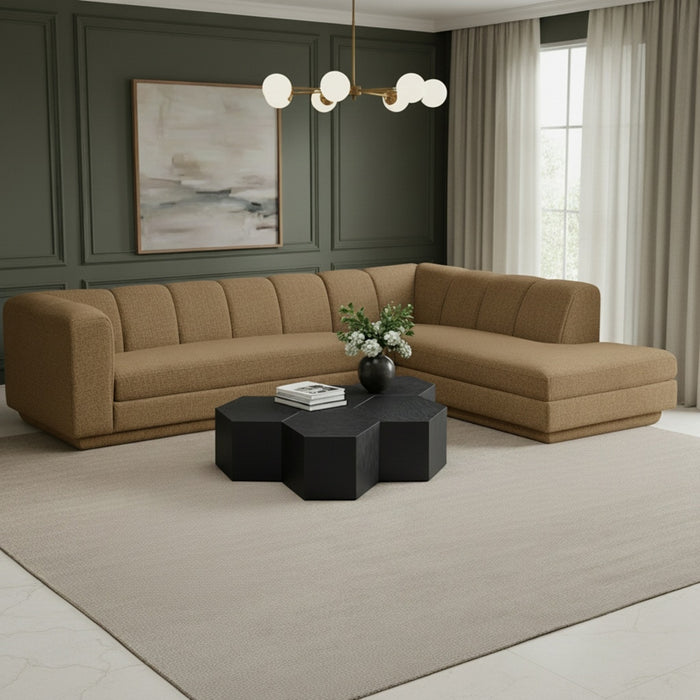 Meridian Furniture - Modari 114.25" Fabric Upholstered 2 Piece Modular Sectional - 143Brown-Sec2B - GreatFurnitureDeal