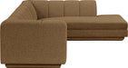 Meridian Furniture - Modari 114.25" Fabric Upholstered 2 Piece Modular Sectional - 143Brown-Sec2B - GreatFurnitureDeal
