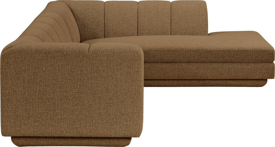 Meridian Furniture - Modari 114.25" Fabric Upholstered 2 Piece Modular Sectional - 143Brown-Sec2B - GreatFurnitureDeal