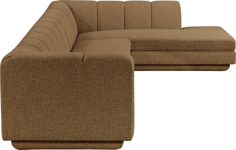 Meridian Furniture - Modari 154.25" Fabric Upholstered 3 Piece Modular Sectional - 143Brown-Sec3A - GreatFurnitureDeal
