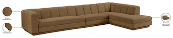 Meridian Furniture - Modari 154.25" Fabric Upholstered 3 Piece Modular Sectional - 143Brown-Sec3A - GreatFurnitureDeal