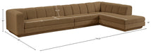 Meridian Furniture - Modari 154.25" Fabric Upholstered 3 Piece Modular Sectional - 143Brown-Sec3A - GreatFurnitureDeal