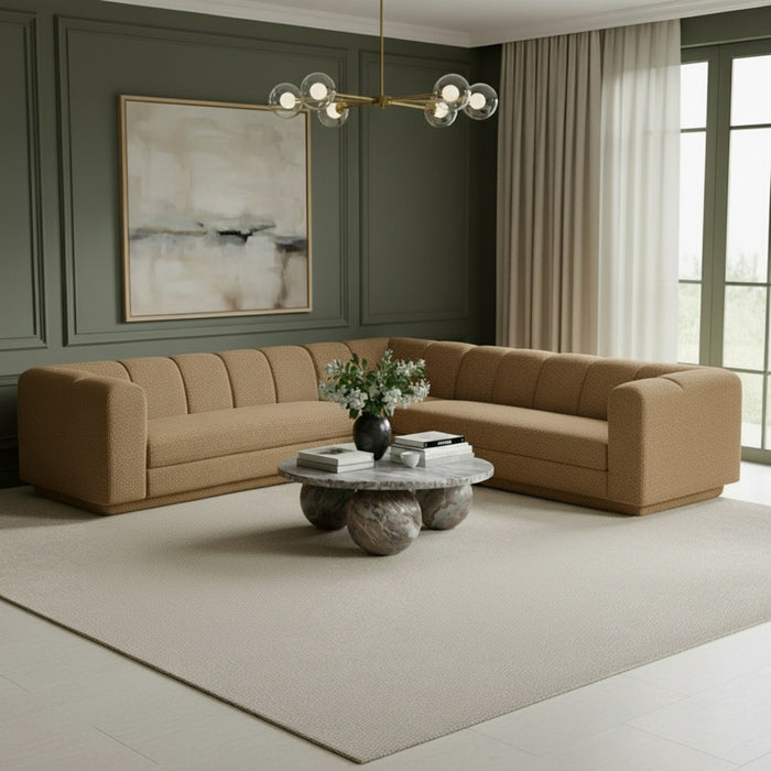 Meridian Furniture - Modari 114.25" Fabric Upholstered 3 Piece Modular Sectional - 143Brown-Sec3B - GreatFurnitureDeal
