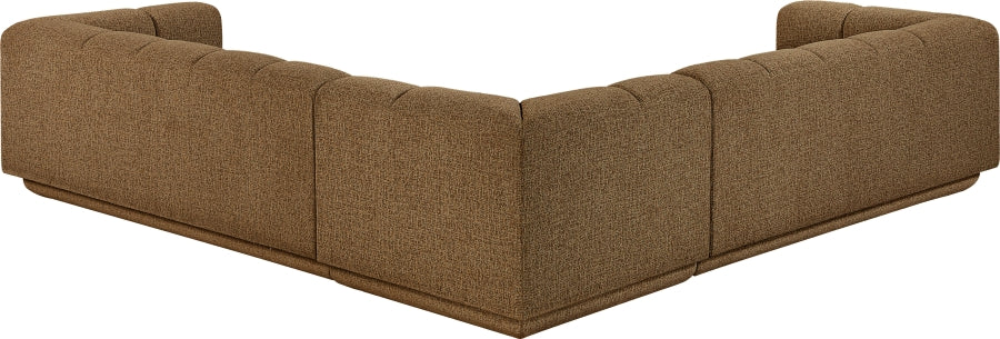 Meridian Furniture - Modari 114.25" Fabric Upholstered 3 Piece Modular Sectional - 143Brown-Sec3B - GreatFurnitureDeal