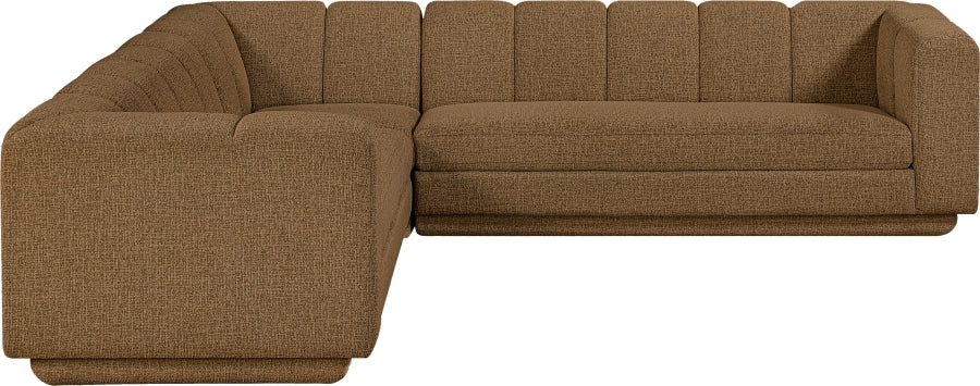 Meridian Furniture - Modari 114.25" Fabric Upholstered 3 Piece Modular Sectional - 143Brown-Sec3B - GreatFurnitureDeal