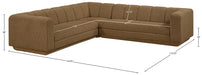 Meridian Furniture - Modari 114.25" Fabric Upholstered 3 Piece Modular Sectional - 143Brown-Sec3B - GreatFurnitureDeal