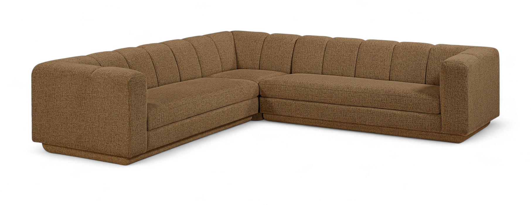 Meridian Furniture - Modari 114.25" Fabric Upholstered 3 Piece Modular Sectional - 143Brown-Sec3B - GreatFurnitureDeal