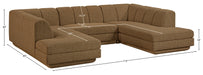 Meridian Furniture - Modari 115" Fabric Upholstered 3 Piece Modular Sectional - 143Brown-Sec3C - GreatFurnitureDeal