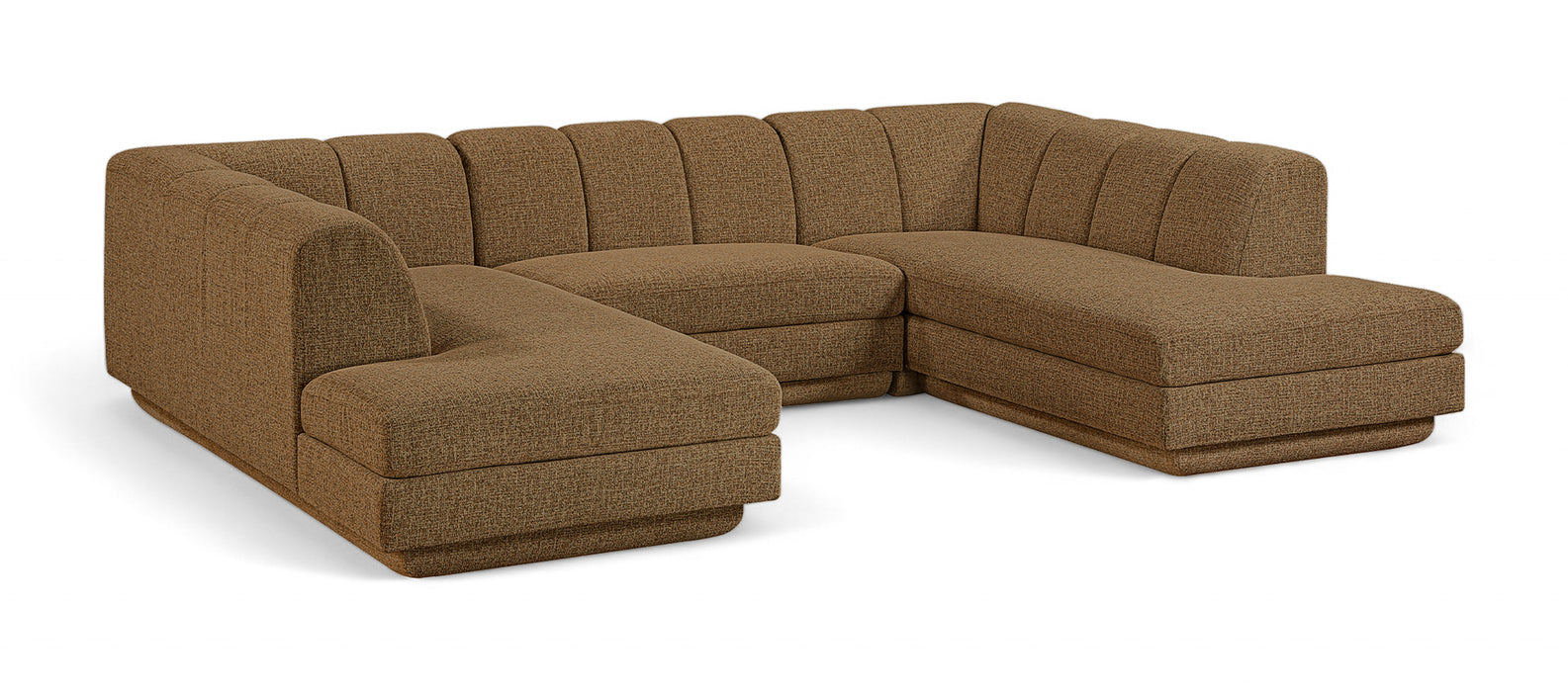 Meridian Furniture - Modari 115" Fabric Upholstered 3 Piece Modular Sectional - 143Brown-Sec3C - GreatFurnitureDeal