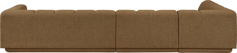 Meridian Furniture - Modari 154.25" Fabric Upholstered 3 Piece Modular Sectional - 143Brown-Sec3D - GreatFurnitureDeal