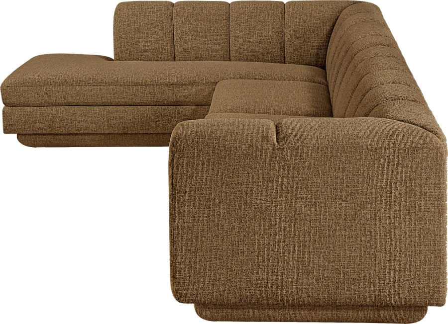 Meridian Furniture - Modari 154.25" Fabric Upholstered 3 Piece Modular Sectional - 143Brown-Sec3D - GreatFurnitureDeal