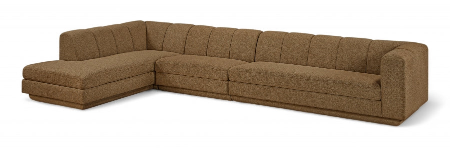 Meridian Furniture - Modari 154.25" Fabric Upholstered 3 Piece Modular Sectional - 143Brown-Sec3D - GreatFurnitureDeal
