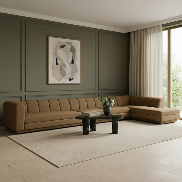 Meridian Furniture - Modari 194.25" Fabric Upholstered 4 Piece Modular Sectional - 143Brown-Sec4A - GreatFurnitureDeal
