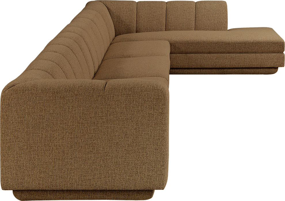 Meridian Furniture - Modari 194.25" Fabric Upholstered 4 Piece Modular Sectional - 143Brown-Sec4A - GreatFurnitureDeal