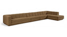 Meridian Furniture - Modari 194.25" Fabric Upholstered 4 Piece Modular Sectional - 143Brown-Sec4A - GreatFurnitureDeal