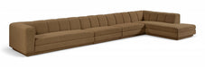Meridian Furniture - Modari 194.25" Fabric Upholstered 4 Piece Modular Sectional - 143Brown-Sec4A - GreatFurnitureDeal
