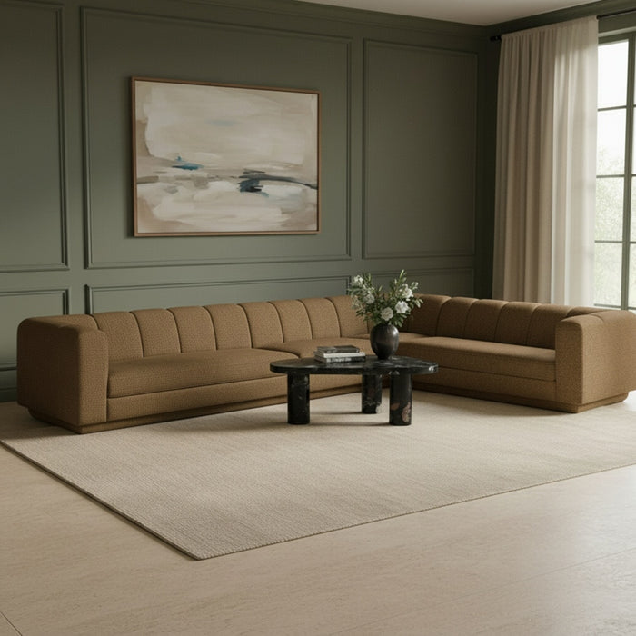 Meridian Furniture - Modari 114.25" Fabric Upholstered 4 Piece Modular Sectional - 143Brown-Sec4B - GreatFurnitureDeal