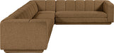 Meridian Furniture - Modari 114.25" Fabric Upholstered 4 Piece Modular Sectional - 143Brown-Sec4B - GreatFurnitureDeal