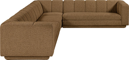 Meridian Furniture - Modari 114.25" Fabric Upholstered 4 Piece Modular Sectional - 143Brown-Sec4B - GreatFurnitureDeal