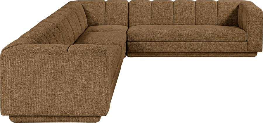 Meridian Furniture - Modari 114.25" Fabric Upholstered 4 Piece Modular Sectional - 143Brown-Sec4B - GreatFurnitureDeal
