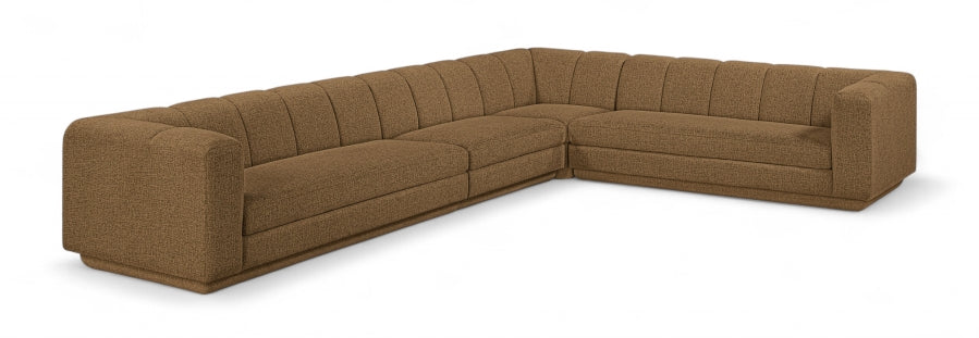 Meridian Furniture - Modari 114.25" Fabric Upholstered 4 Piece Modular Sectional - 143Brown-Sec4B - GreatFurnitureDeal