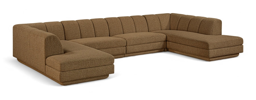 Meridian Furniture - Modari 155" Fabric Upholstered 4 Piece Modular Sectional - 143Brown-Sec4C - GreatFurnitureDeal