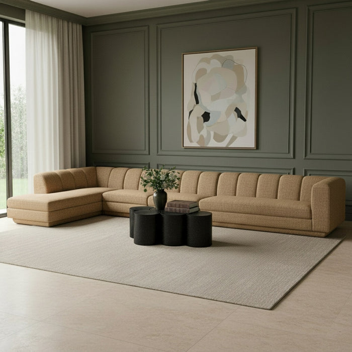 Meridian Furniture - Modari 194.25" Fabric Upholstered 4 Piece Modular Sectional - 143Brown-Sec4D - GreatFurnitureDeal