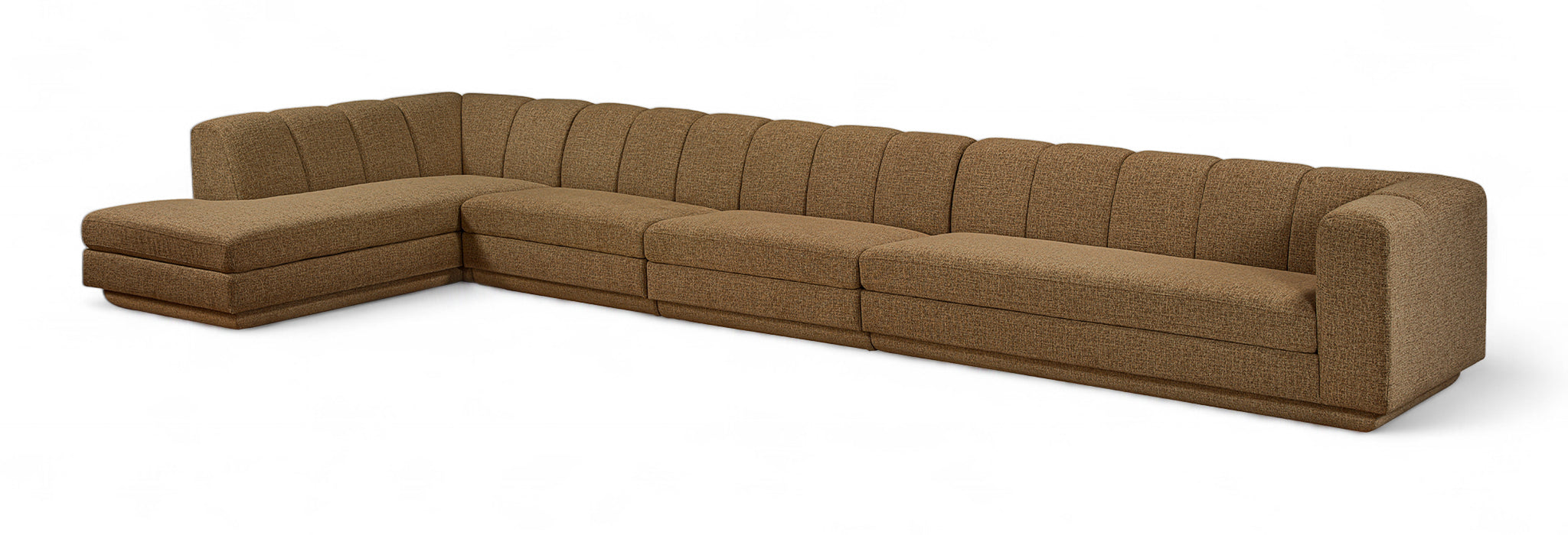 Meridian Furniture - Modari 194.25" Fabric Upholstered 4 Piece Modular Sectional - 143Brown-Sec4D - GreatFurnitureDeal