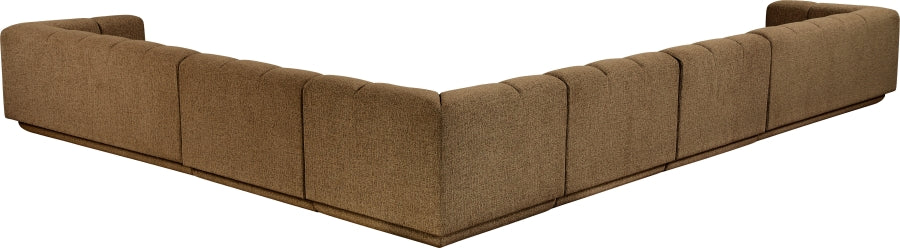 Meridian Furniture - Quinn 133" Chenille Fabric Upholstered 8 Piece Modular Sectional - 143Brown-Sec6A - GreatFurnitureDeal