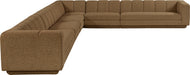 Meridian Furniture - Quinn 133" Chenille Fabric Upholstered 8 Piece Modular Sectional - 143Brown-Sec6A - GreatFurnitureDeal