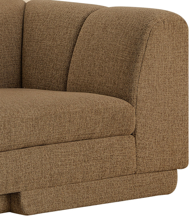 Meridian Furniture - Quinn 133" Chenille Fabric Upholstered 8 Piece Modular Sectional - 143Brown-Sec6A - GreatFurnitureDeal