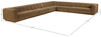 Meridian Furniture - Quinn 133" Chenille Fabric Upholstered 8 Piece Modular Sectional - 143Brown-Sec6A - GreatFurnitureDeal