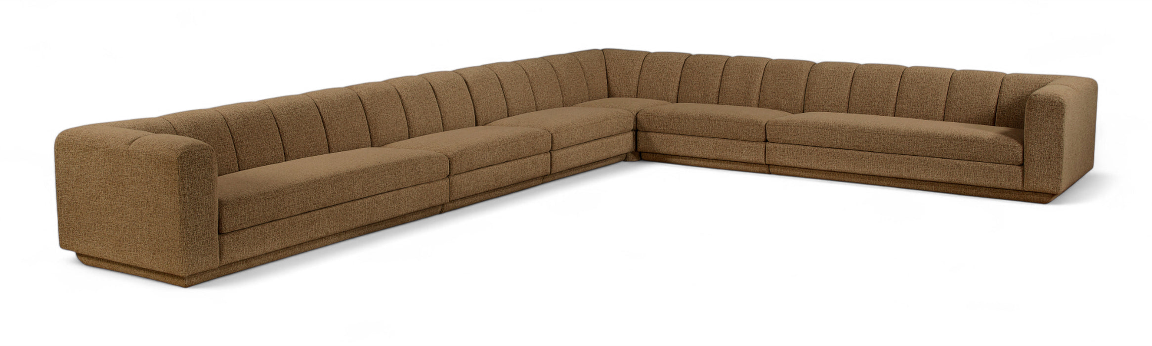 Meridian Furniture - Quinn 133" Chenille Fabric Upholstered 8 Piece Modular Sectional - 143Brown-Sec6A - GreatFurnitureDeal